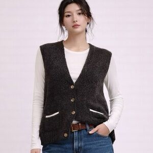 Vintage 90s Contempo Casuals Grandpa Grunge Fair Isle Wool Sweater Vest